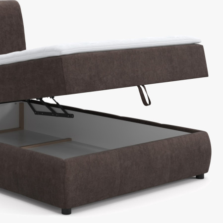 Kontinentales Bett mit Stauraum 120 x 200 cm - Braun