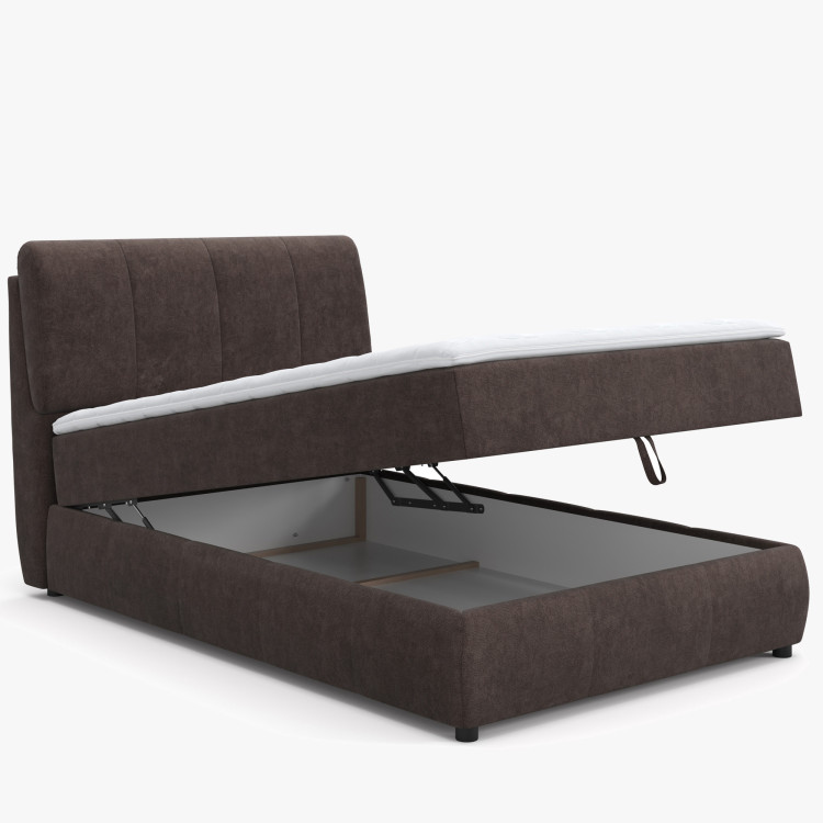 Kontinentalbett mit Stauraum 90 x 200 cm - braun