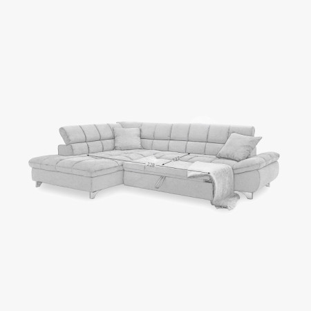 Ecksofa mit Schlaffunktion Farbe Braun, Eck links