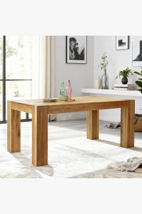Massiver Eichen-Esstisch 180x100 cm rustikal FSC-Holz