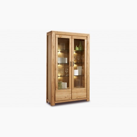 Dvojdverová vitrína - dub, presklené dvere typ NL 12