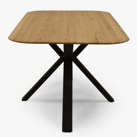 Dubový Tisch mit einem X-förmigen Metallbein 180 x 90 cm