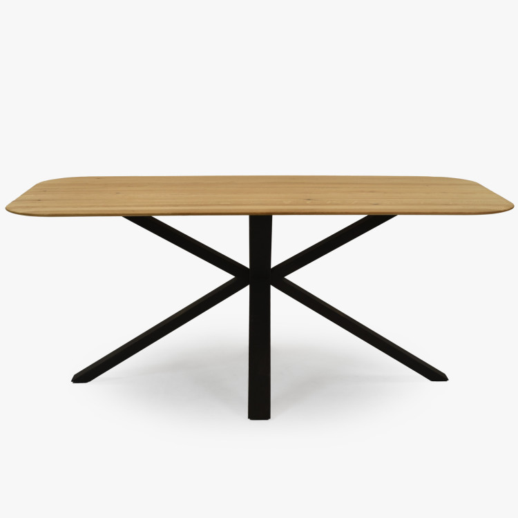 Dubový Tisch mit einem X-förmigen Metallbein 180 x 90 cm