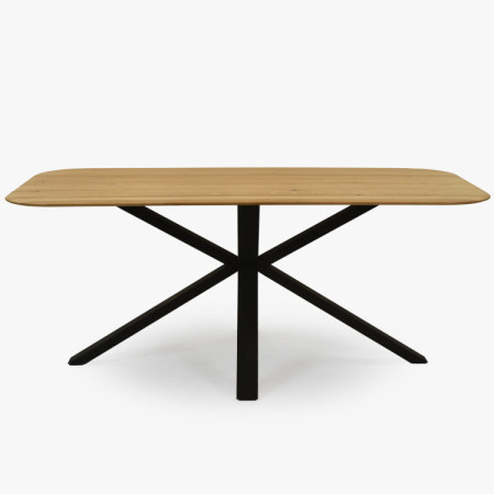 Dubový Tisch mit einem X-förmigen Metallbein 180 x 90 cm