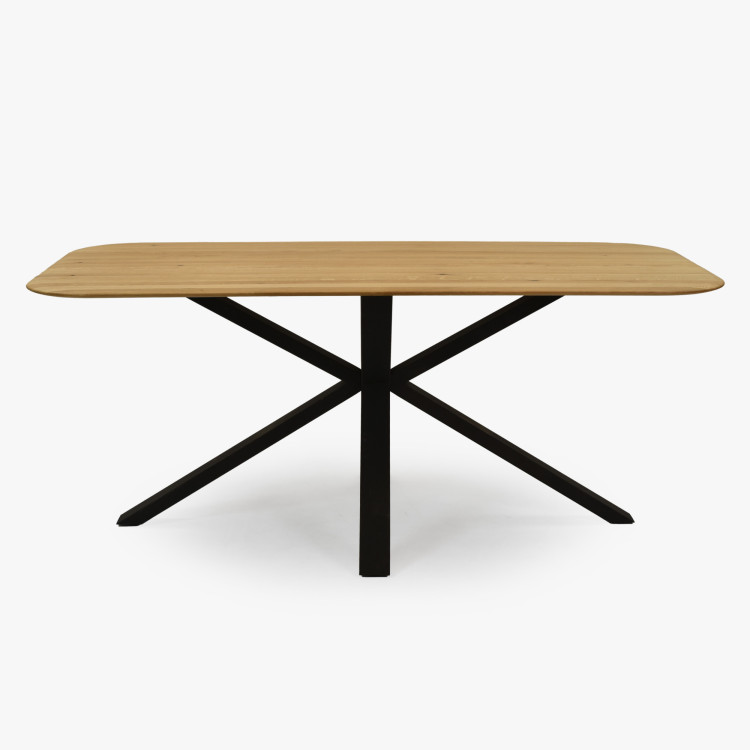 Dubový Tisch mit einem X-förmigen Metallbein 180 x 90 cm