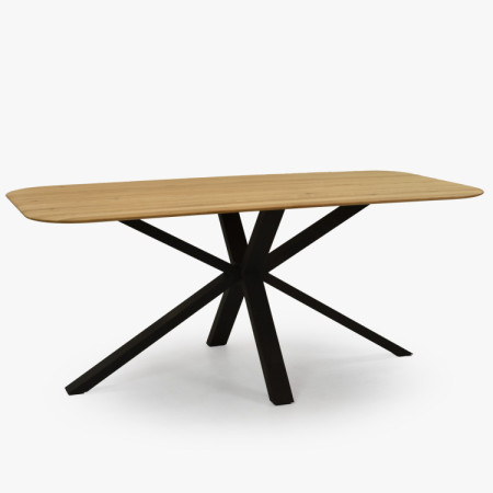 Dubový Tisch mit einem X-förmigen Metallbein 180 x 90 cm