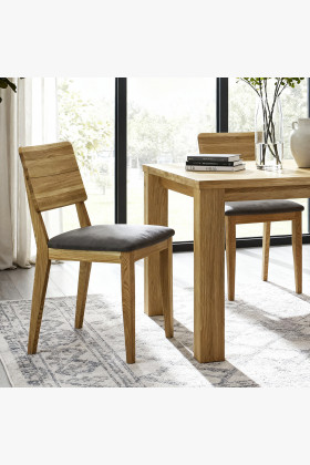 Eiche Tisch 180 x 90 cm und 4 Holzstühle 2