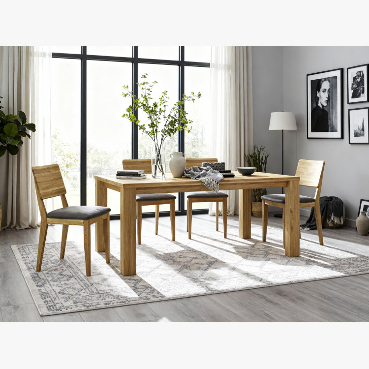 Eiche Tisch 180 x 90 cm und 4 Holzstühle