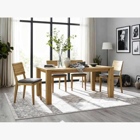 Eiche Tisch 180 x 90 cm und 4 Holzstühle