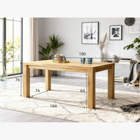 Eiche Tisch 180 x 90 cm und 4 Holzstühle