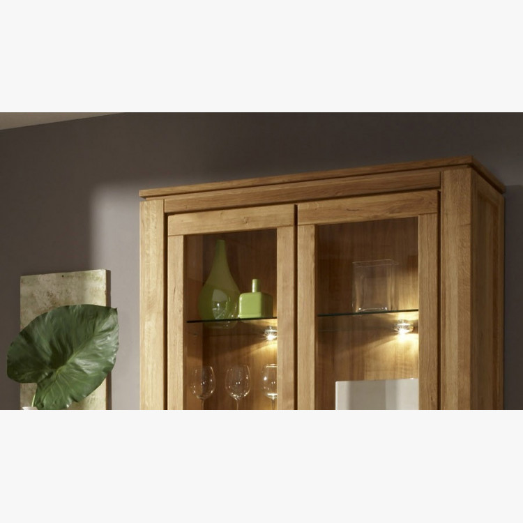 Dvojdverová vitrína - dub, presklené dvere typ NL 12