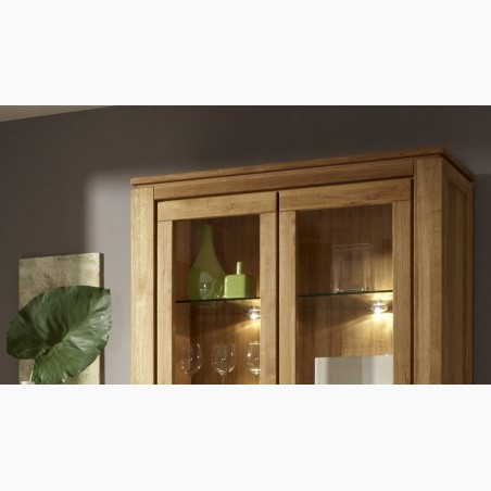 Dvojdverová vitrína - dub, presklené dvere typ NL 12