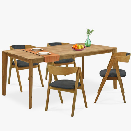 Sestava Eichenholztisch und 4 Stühle