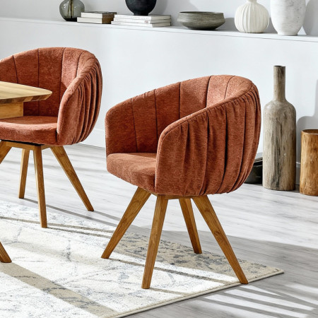 Dubusessel mit Armlehnen drehbar orange