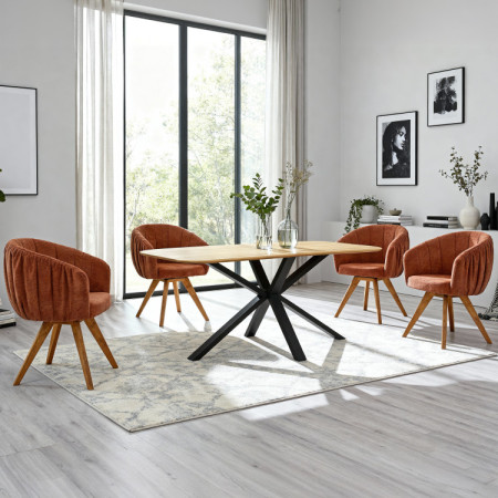 Dubusessel mit Armlehnen drehbar orange