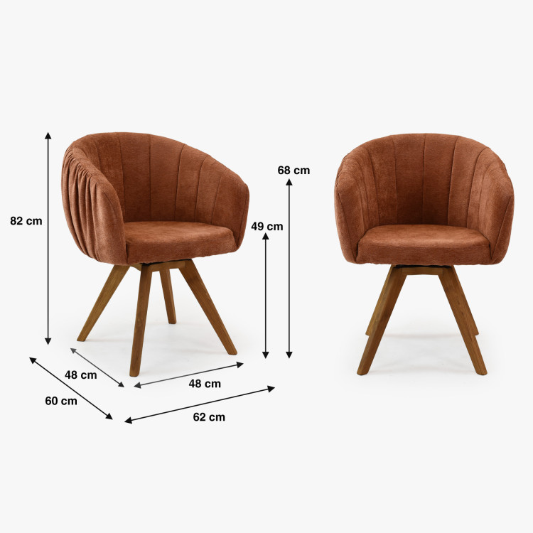 Dubusessel mit Armlehnen drehbar orange