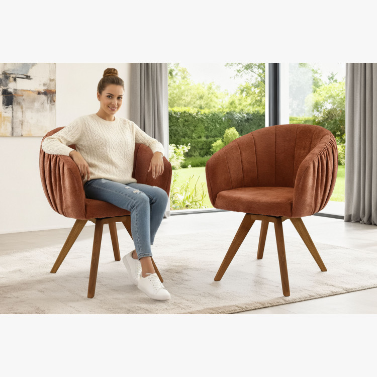 Dubusessel mit Armlehnen drehbar orange