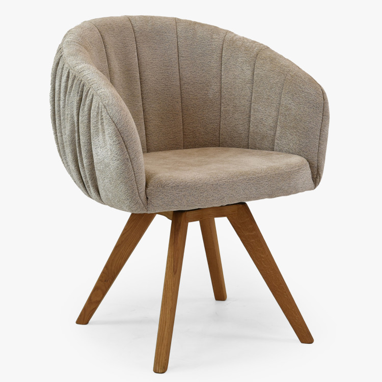 Eichen Drehsessel mit Armlehnen grau