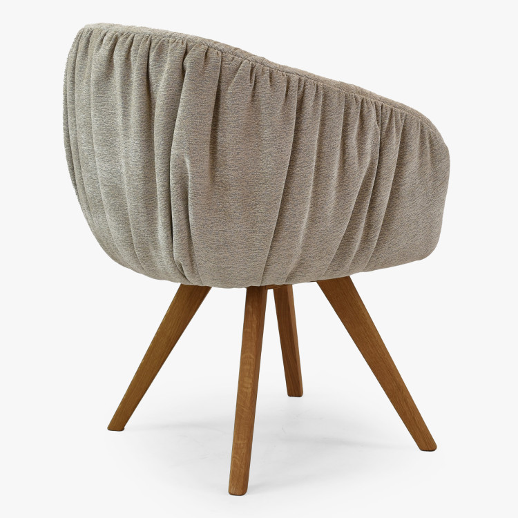 Eichen Drehsessel mit Armlehnen grau