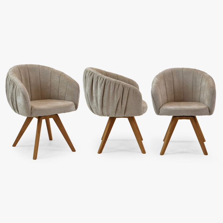 Eichen Drehsessel mit Armlehnen grau