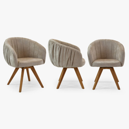 Eichen Drehsessel mit Armlehnen grau