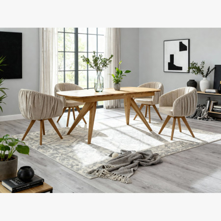 Eichen Drehsessel mit Armlehnen grau