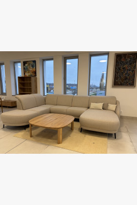 Sitzgarnitur U-Form Stoff modern 249x356x191 cm blau