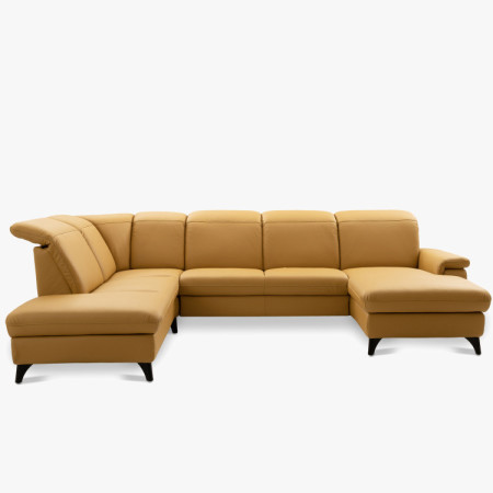 Luxuriöse Ledersitzgarnitur Magma in U-Form