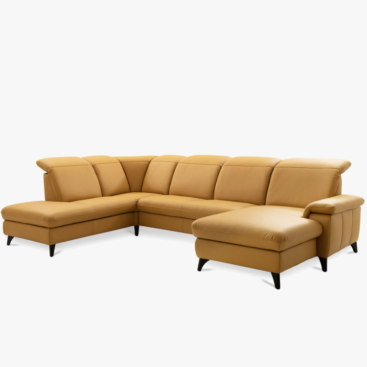 Luxuriöse Ledersitzgarnitur Magma in U-Form