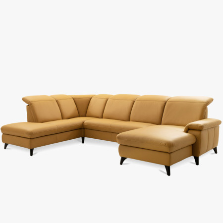 Luxuriöse Ledersitzgarnitur Magma in U-Form