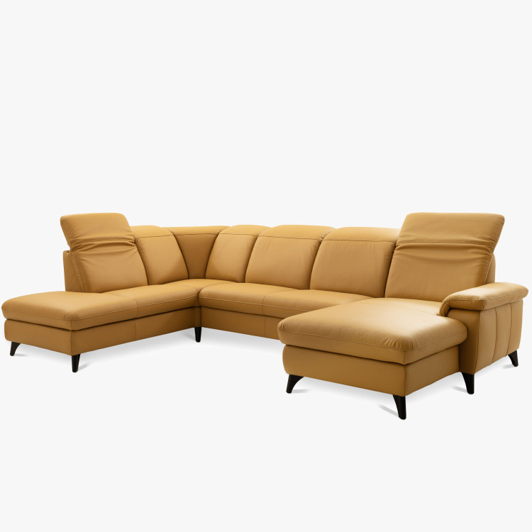 Luxuriöse Ledersitzgarnitur Magma in U-Form