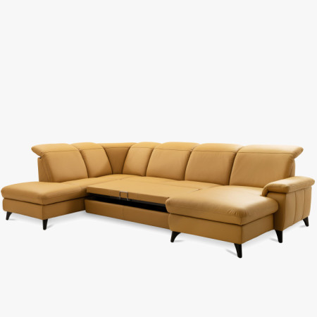 Luxuriöse Ledersitzgarnitur Magma in U-Form