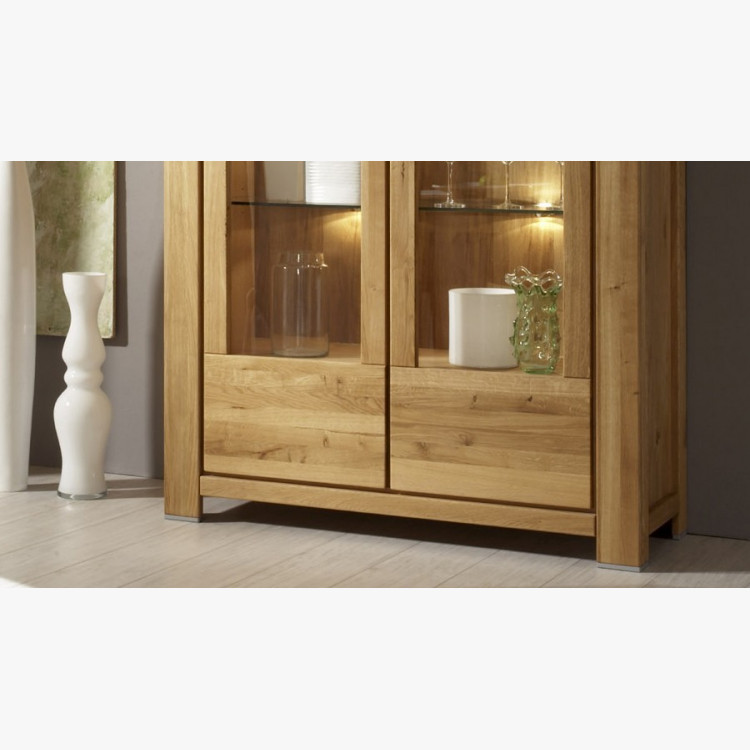 Dvojdverová vitrína - dub, presklené dvere typ NL 12