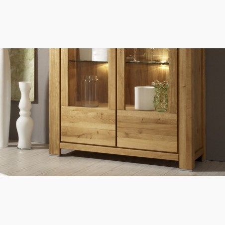 Dvojdverová vitrína - dub, presklené dvere typ NL 12