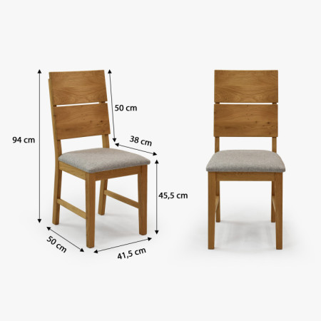 Massiver Esstisch aus Eiche 220×100 cm mit 4 skandinavischen Stühlen