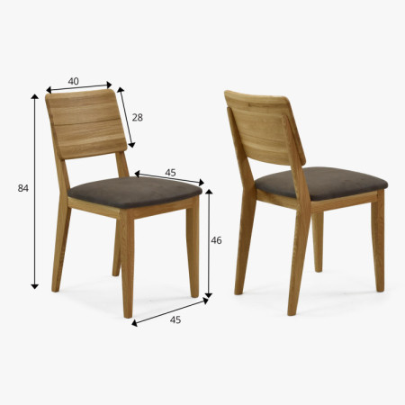 Massiver Eichholz Esstisch 180×100 cm mit 4 gepolsterten Stühlen