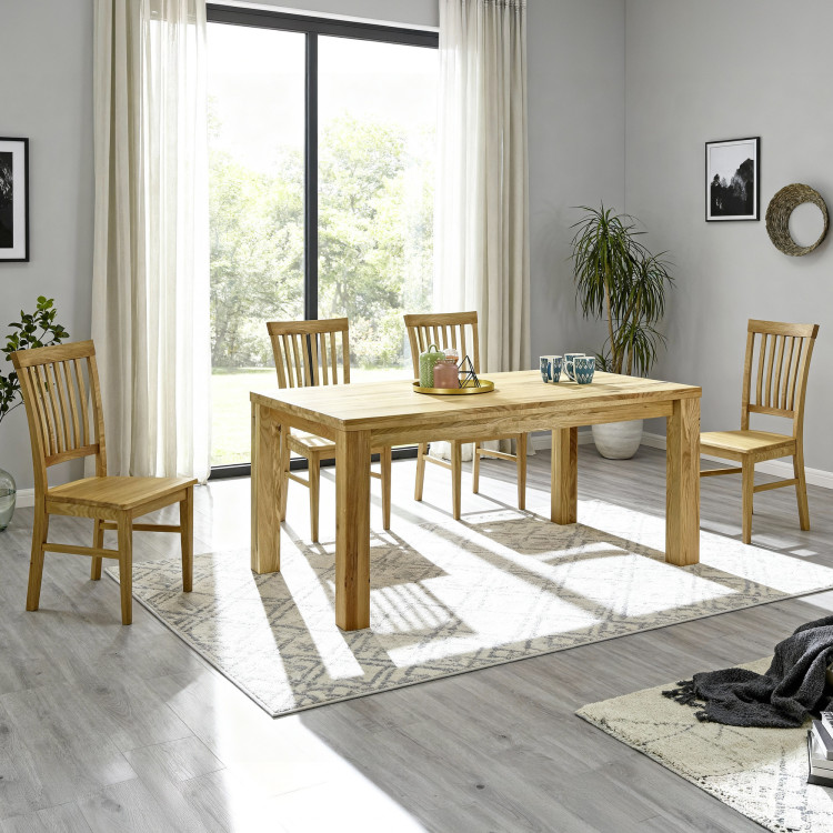 Dubová Essgruppe Tisch 180 x 90 cm und 4 massive Stühle