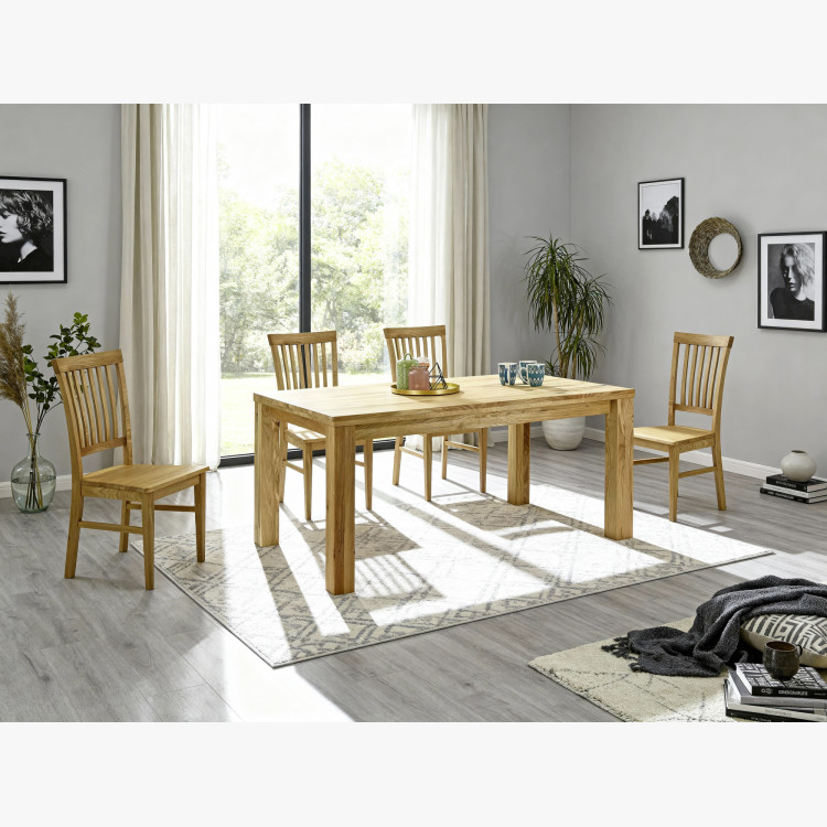 Dubová Essgruppe Tisch 180 x 90 cm und 4 massive Stühle