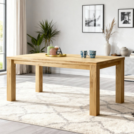 Dubová Essgruppe Tisch 180 x 90 cm und 4 massive Stühle