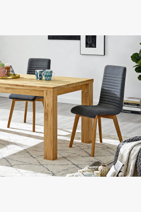 Dubes Essgruppe 180x90 cm und 4 Stühle in Dunkelgrau 2