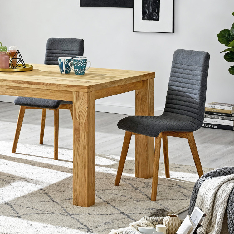 Dubes Essgruppe 180x90 cm und 4 Stühle in Dunkelgrau