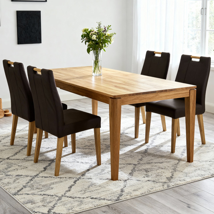 Esstisch aus massiver Eiche ausziehbar, Houston 160-210 x 90 cm