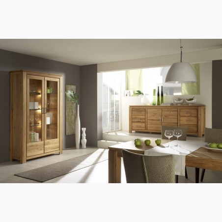 Dvojdverová vitrína - dub, presklené dvere typ NL 12