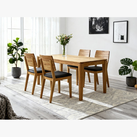 Esstisch aus massiver Eiche ausziehbar, Houston 160-210 x 90 cm