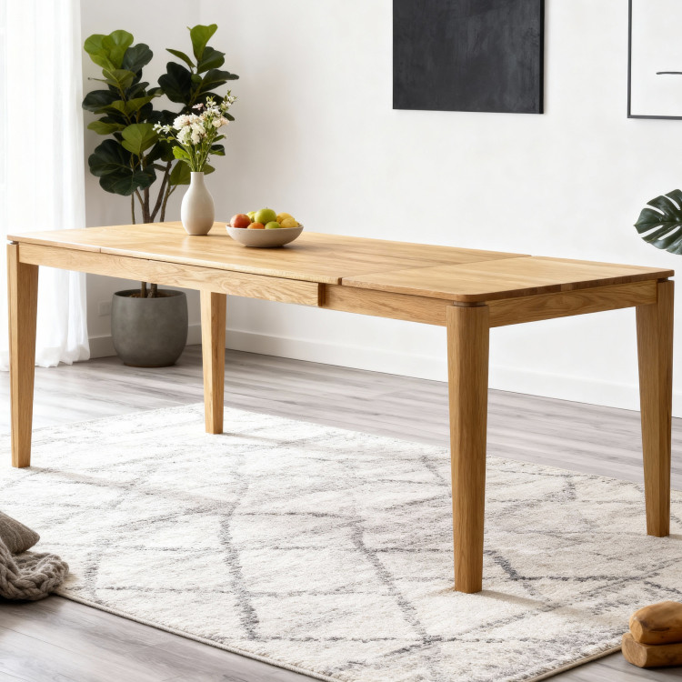 Ausziehbarer Esstisch aus Massivholz Eiche, Houston 140-190 x 90 cm