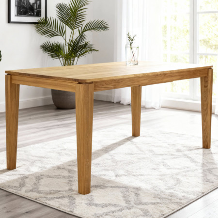 Ausziehbarer Esstisch aus Massivholz Eiche, Houston 140-190 x 90 cm