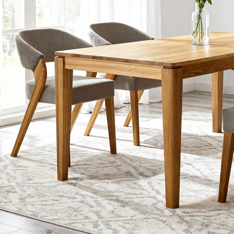 Ausziehbarer Esstisch aus Massivholz Eiche, Houston 140-190 x 90 cm