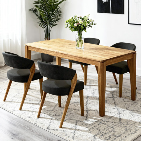 Ausziehbarer Esstisch aus Massivholz Eiche, Houston 140-190 x 90 cm