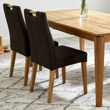 Ausziehbarer Esstisch aus Massivholz Eiche, Houston 140-190 x 90 cm