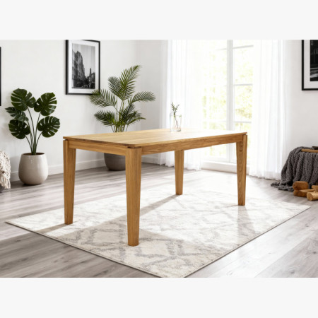 Ausziehbarer Esstisch aus Massivholz Eiche, Houston 140-190 x 90 cm
